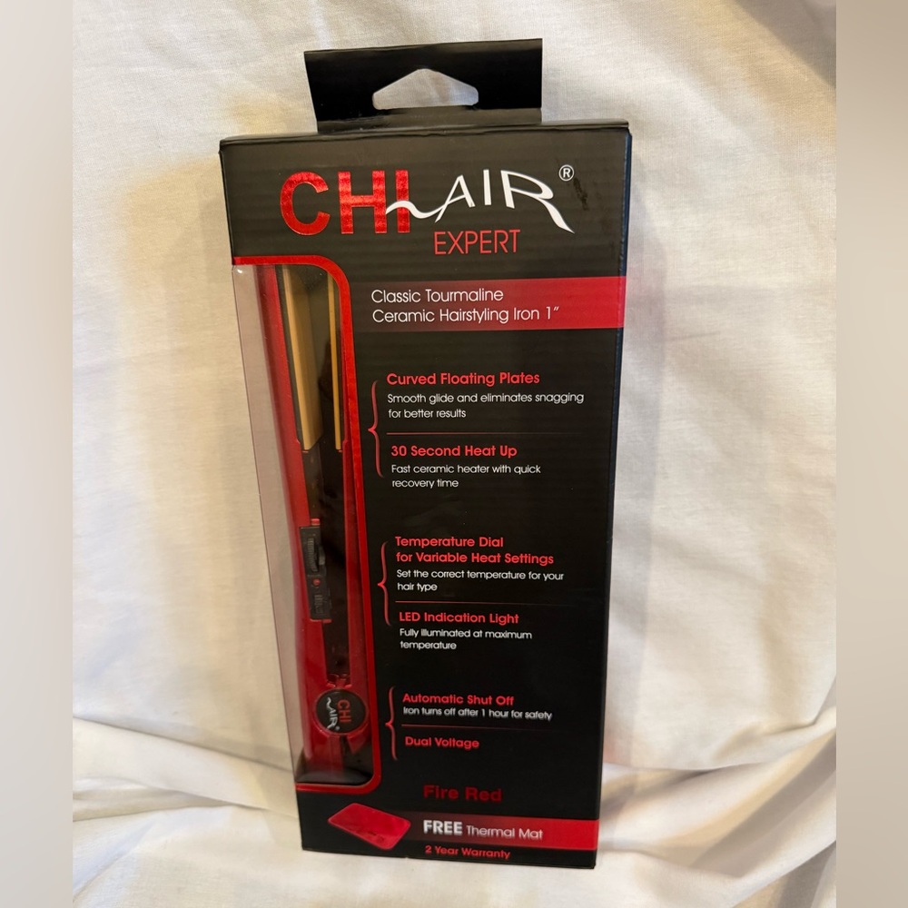 Like New, Chi Air Expert Fire Red Ceramic Hairstyling Iron